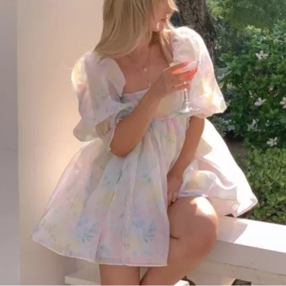 Selkie Sweetcorn Puff Dress 2X NWT Pastel Cottagecore Fairy Mini Romantic - Picture 2 of 9